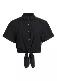 Theory Tie-Front Crop Shirt