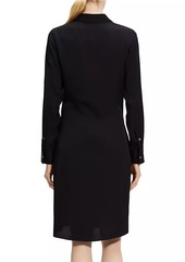 Theory Tie-Front Silk Shirtdress