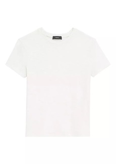 Theory Tiny Tee Fitted Cotton Slub Knit T-Shirt