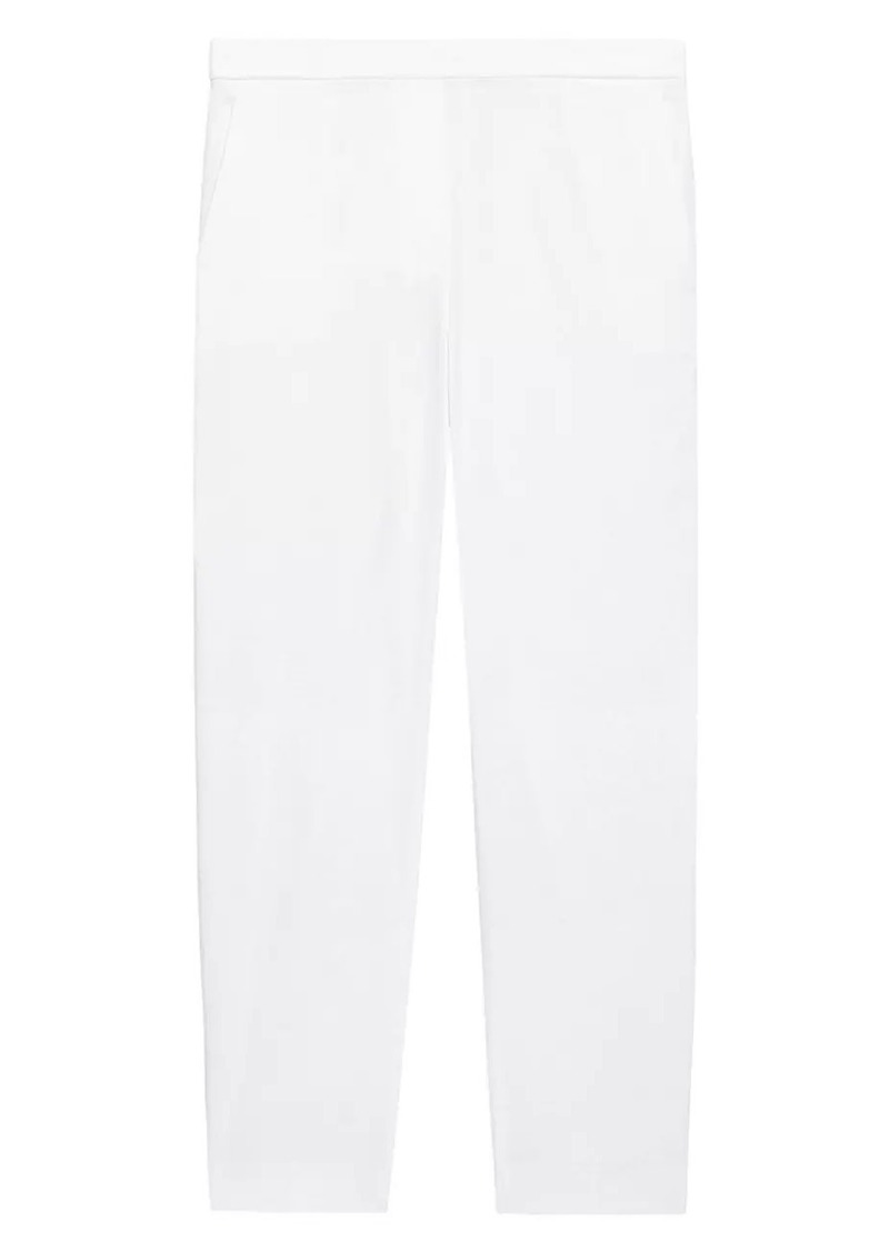 Theory Treeca Linen Slim-Leg Cropped Pants