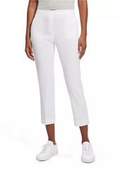 Theory Treeca Linen Slim-Leg Cropped Pants