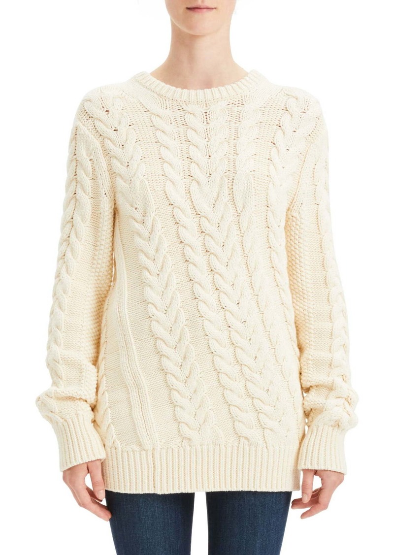 Twisting Cable Crew Neck Sweater