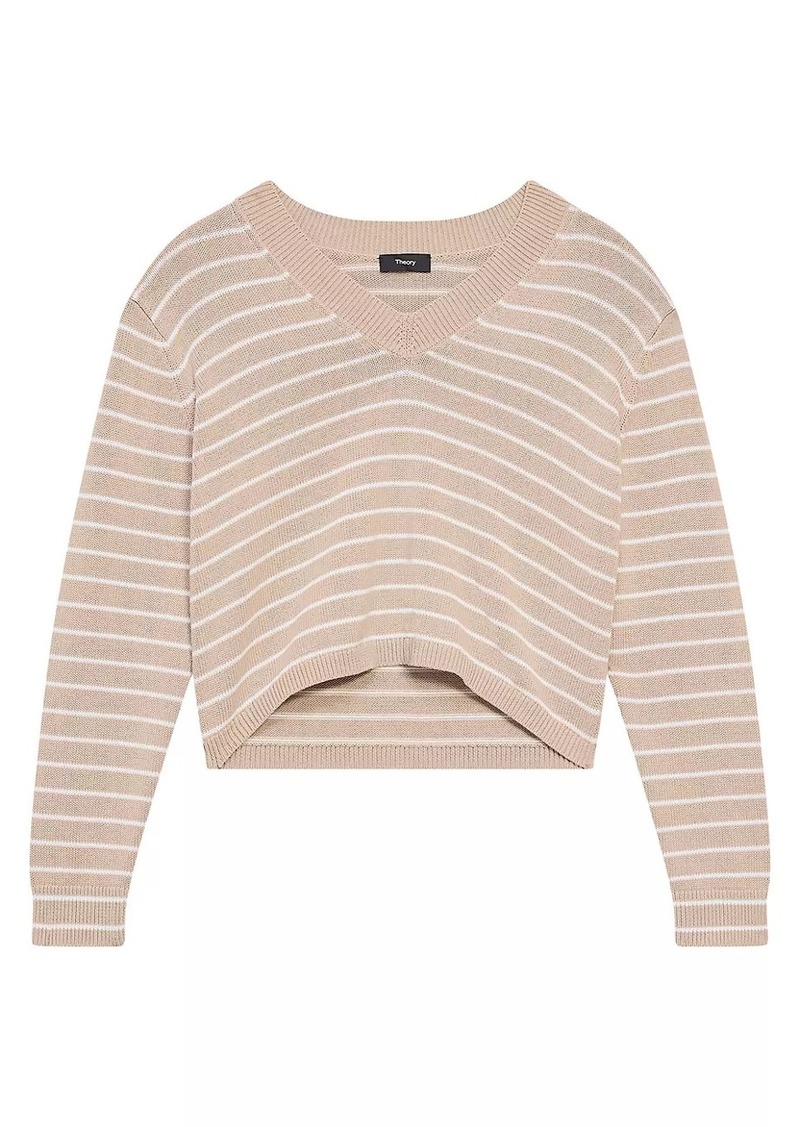 Theory Waverly Striped Cotton Sweater