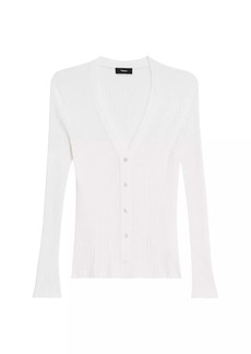 Theory Wide-Ribbed Wool Cardigan