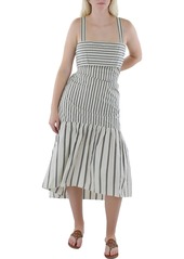 Theory Womens Cotton Striped Midi Dress