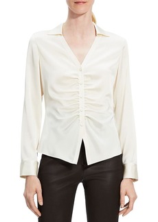 Theory Womens Satin Button-Down Top