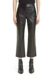 Theory Bedford Faux Leather Kick Flare Pants in Black at Nordstrom