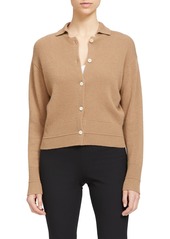 Theory Crop Cashmere Cardigan in Beige Canvas at Nordstrom