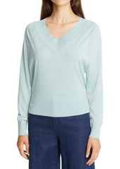 Theory Deep V-Neck Sweater in Mint at Nordstrom