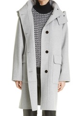 Theory Hooded Wool Coat in Grey at Nordstrom