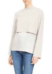 Theory Layered Long Sleeve Top in Oatmeal at Nordstrom