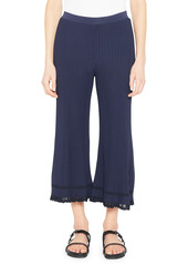 Theory Ottoman Lace Detail Rib Culottes in Blue Midnight at Nordstrom