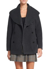Theory Shawl Collar Peacoat in Charcoal Melange - A08 at Nordstrom