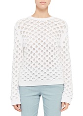 Theory Texture Crewneck Sweater in White at Nordstrom