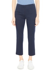 Theory Treeca TS Drape Cotton Blend Crop Pants in Blue Midnight at Nordstrom