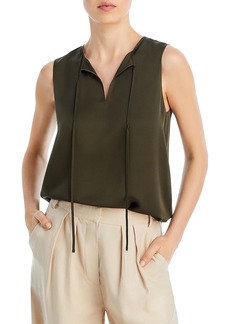 Theory Womens Tie-Neck 100% Silk Blouse