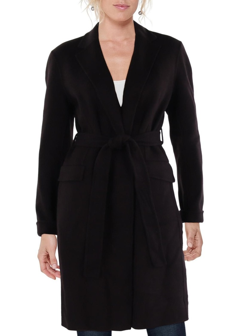 Theory Womens Wrap Midi Wool Coat