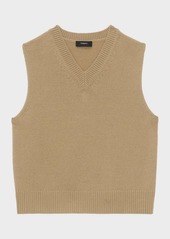 Theory Wool & Cashmere Shrunken Sweater Vest
