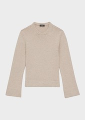 Theory Wool and Cashmere Boucle Side-Split Sweater