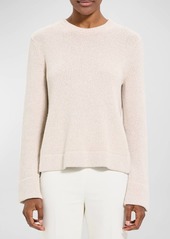 Theory Wool and Cashmere Boucle Side-Split Sweater