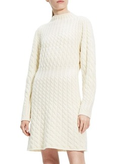 Theory Wool Blend Cable Knit Minidress
