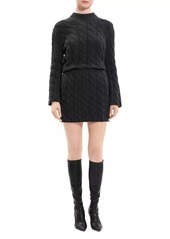 Theory Wool-Blend Cable-Knit Miniskirt