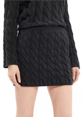 Theory Wool-Blend Cable-Knit Miniskirt