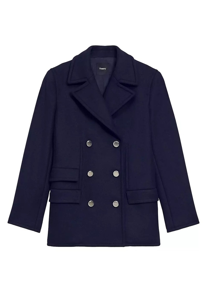 Theory Wool-Blend Double-Breasted Peacoat