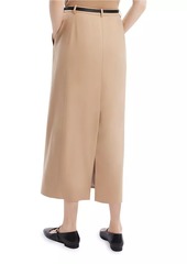 Theory Wool-Blend Tailored Midi-Skirt