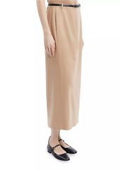 Theory Wool-Blend Tailored Midi-Skirt