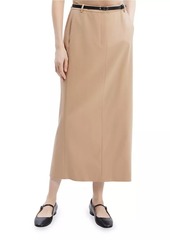 Theory Wool-Blend Tailored Midi-Skirt