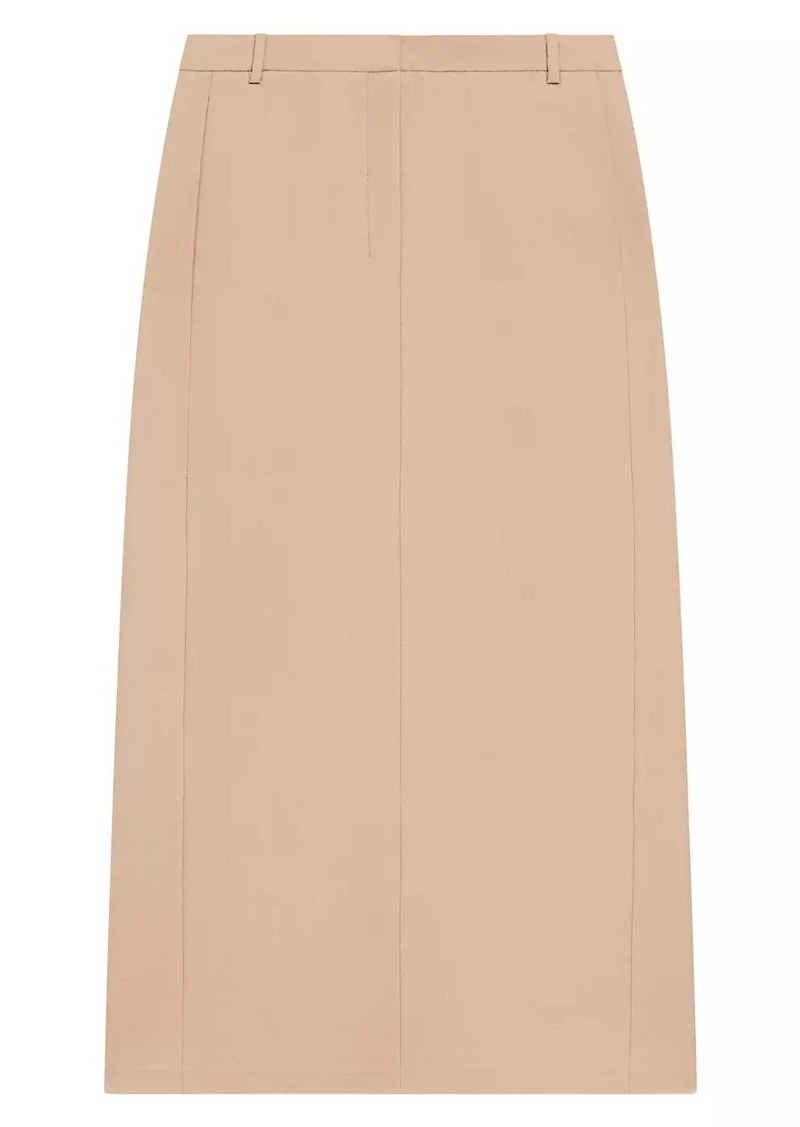 Theory Wool-Blend Tailored Midi-Skirt