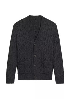 Theory Wool Cable-Knit Cardigan