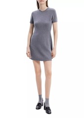 Theory Wool-Cashmere Crewneck Minidress