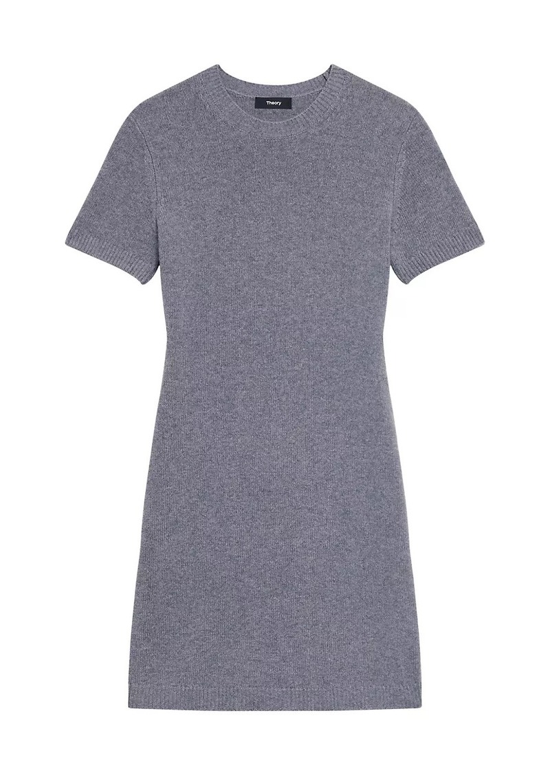 Theory Wool-Cashmere Crewneck Minidress