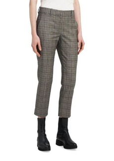 Theory Wool Flannel Plaid Trousers