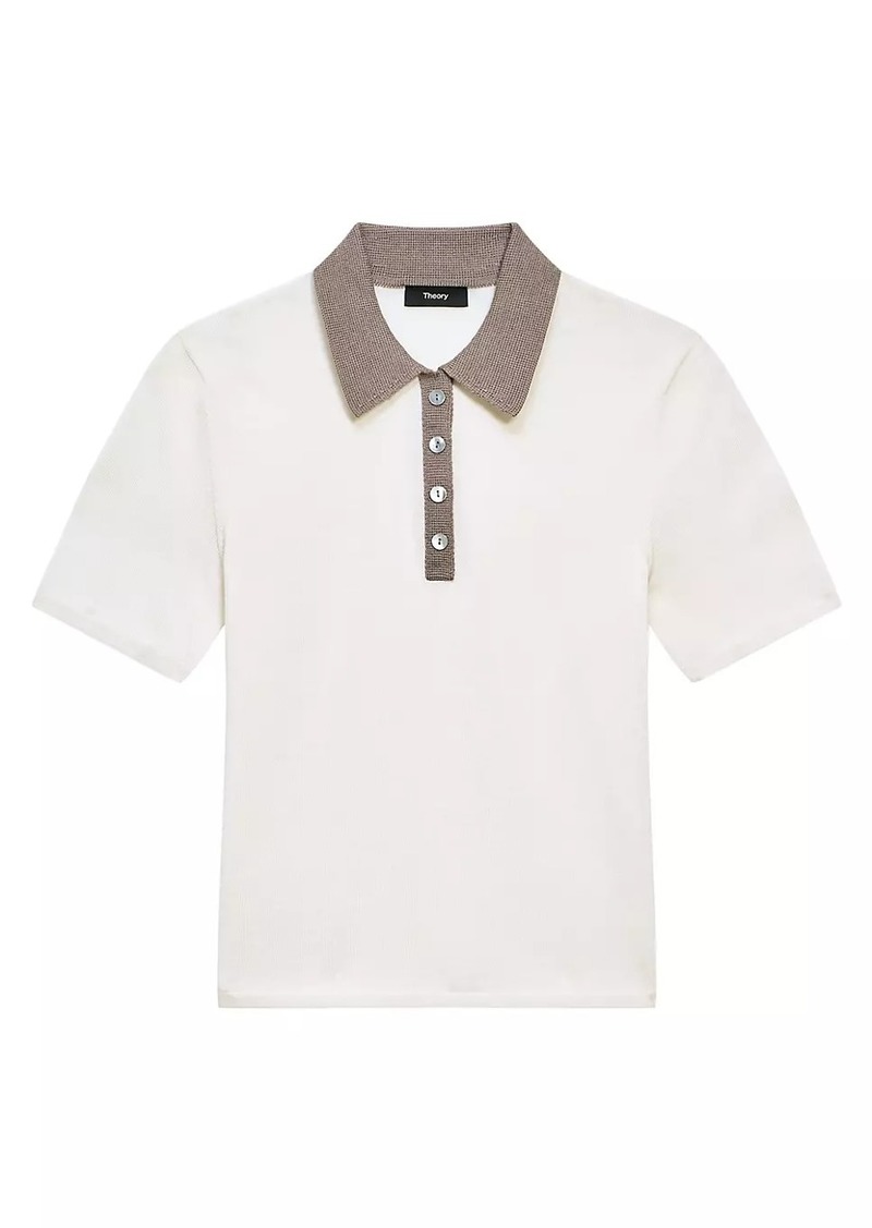 Theory Woven Placket Polo Shirt