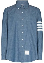 Thom Browne 4-Bar Straight-Fit Chambray Shirt