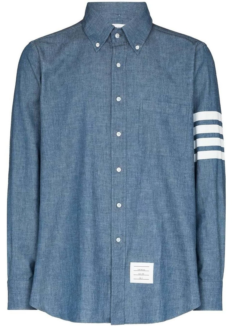 Thom Browne 4-Bar Straight-Fit Chambray Shirt