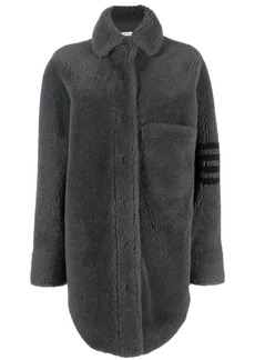 Thom Browne 4-Bar stripe shearling jacket