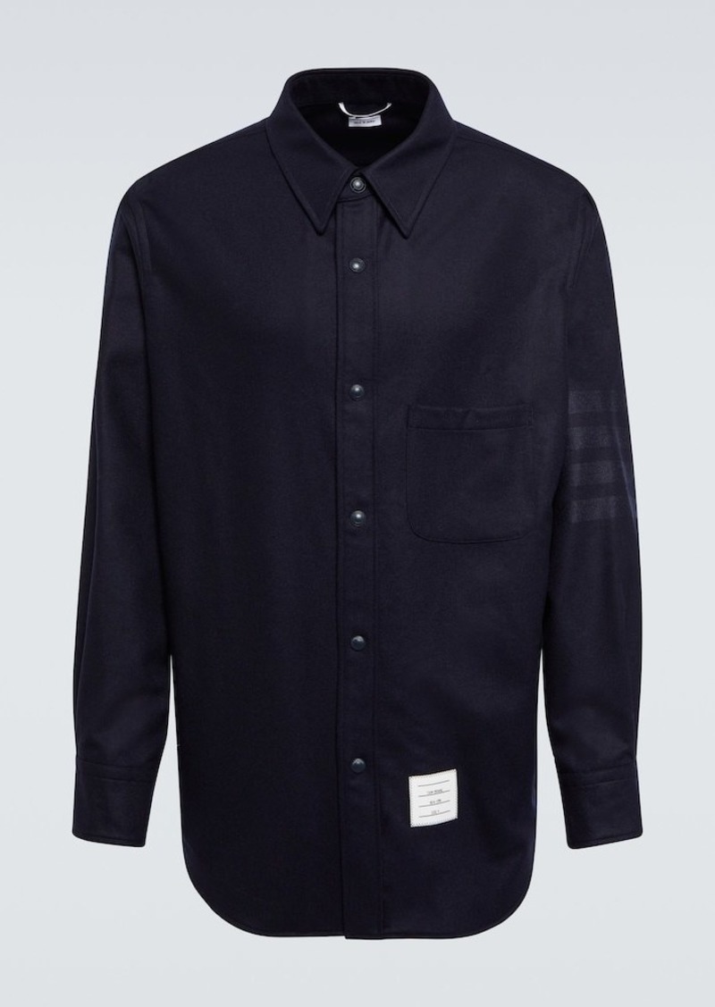 Thom Browne 4-Bar wool-blend flannel shirt jacket