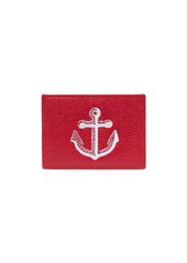 Thom Browne anchor-embroidered leather cardholder