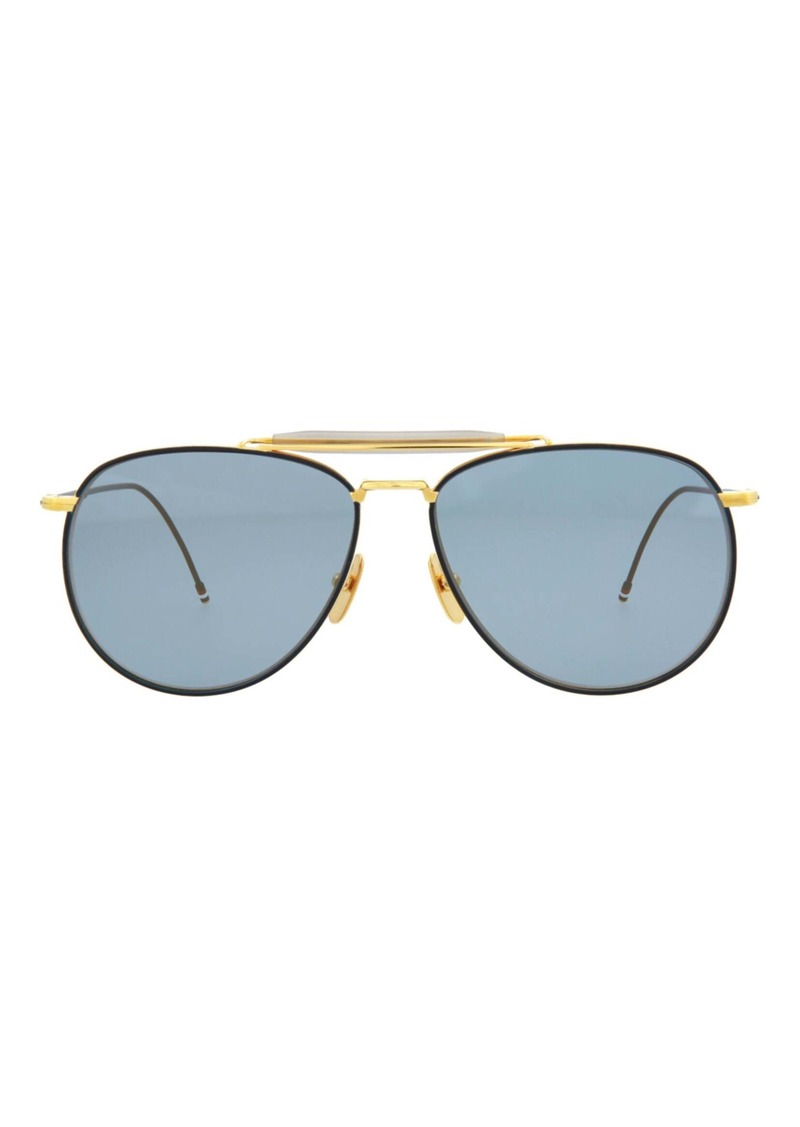 Thom Browne Aviator-Frame Metal Sunglasses