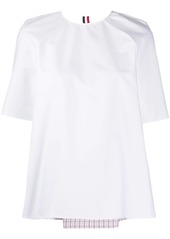 Thom Browne box pleat short sleeve blouse