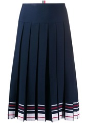 Thom Browne stripe-print box-pleat skirt