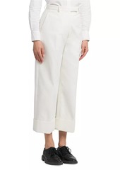 Thom Browne Canvas Cotton High-Rise Straight Trousers