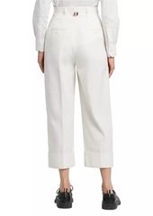 Thom Browne Canvas Cotton High-Rise Straight Trousers