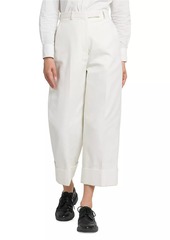 Thom Browne Canvas Cotton High-Rise Straight Trousers