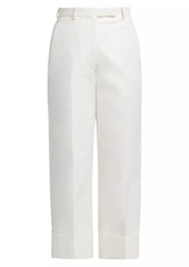 Thom Browne Canvas Cotton High-Rise Straight Trousers