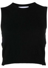 Thom Browne cashmere cropped crew neck shell top